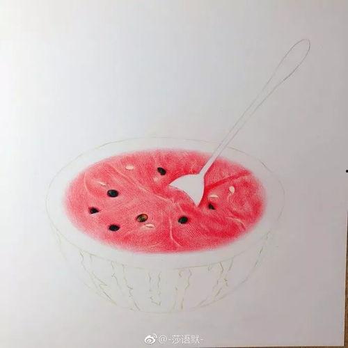 吃瓜彩铅,描绘夏日悠闲时光